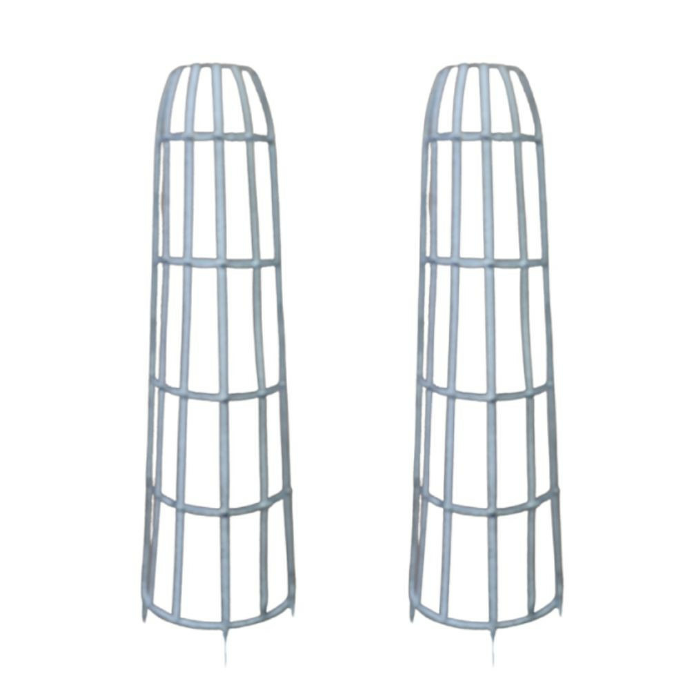 Set de 2 devants de gouttières ou d'arbres métal gris ht.84-112 cm