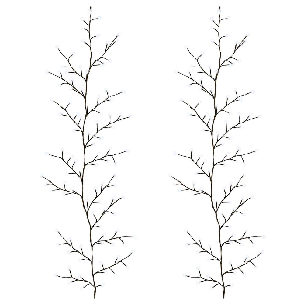Décoration de noël en liane de saule à led 2 pc noir 180 cm