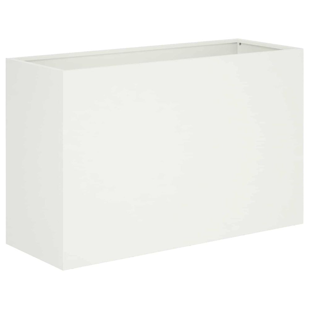 Cache-pot de jardin blanc 80 x 30 x 40 cm acier laminé à froid