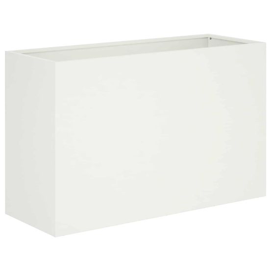 Cache-pot de jardin blanc 80 x 30 x 40 cm acier laminé à froid