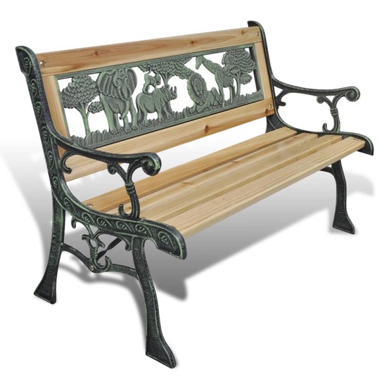 Banc de jardin meuble de patio d'extérieur terrasse pour enfants 84 cm bois
