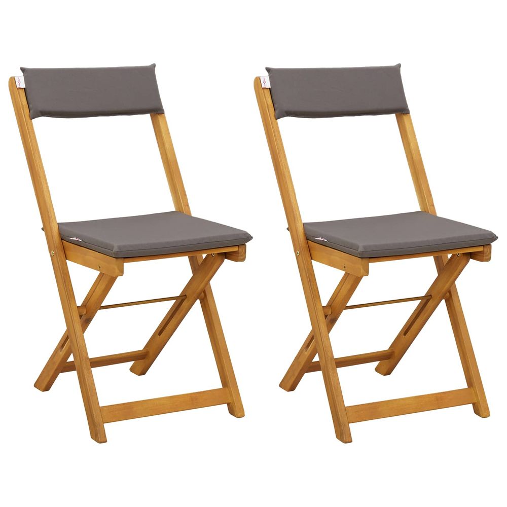 Chaises de bistrot d'extérieur 2 pc gris foncé