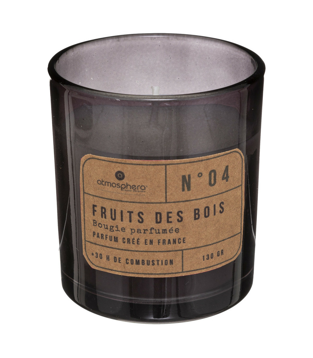 Bougie parfumée fruits des bois pot en verre 130 g - anti-odeurs de la maison