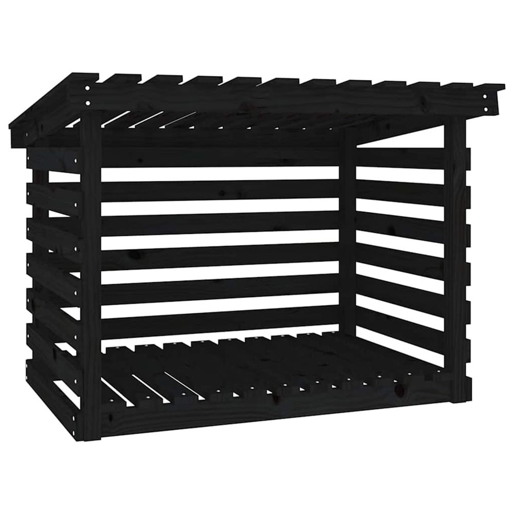 Support pour bois de chauffage noir 108x73x79 cm bois de pin