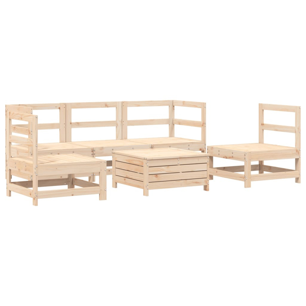 Salon de jardin 6 pcs bois de pin massif