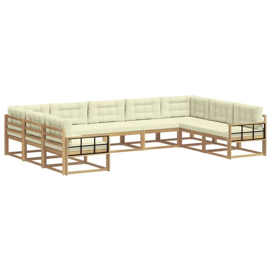Ensemble de canapés d'extérieur 9 pc blanc et crème