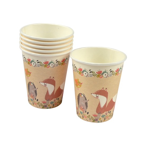 Set de 6 gobelets en carton les amis de la nature