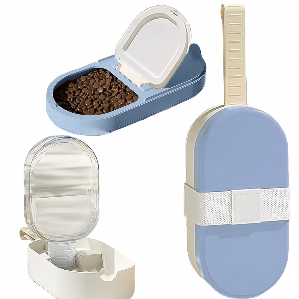 Gamelle de voyage portable pour animaux de compagnie 28 x 6,9 x 8,3 cm