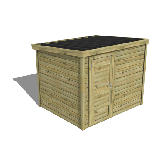 Abri de jardin bois pin traité autoclave 27mm - essentiel - 2,64x2,14m / 6m2 - bac acier - abri français