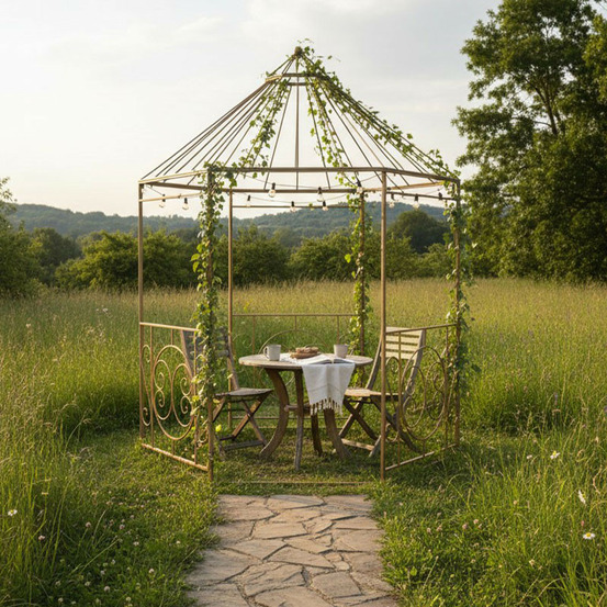 Gloriette octogone fer 295x183x183cm