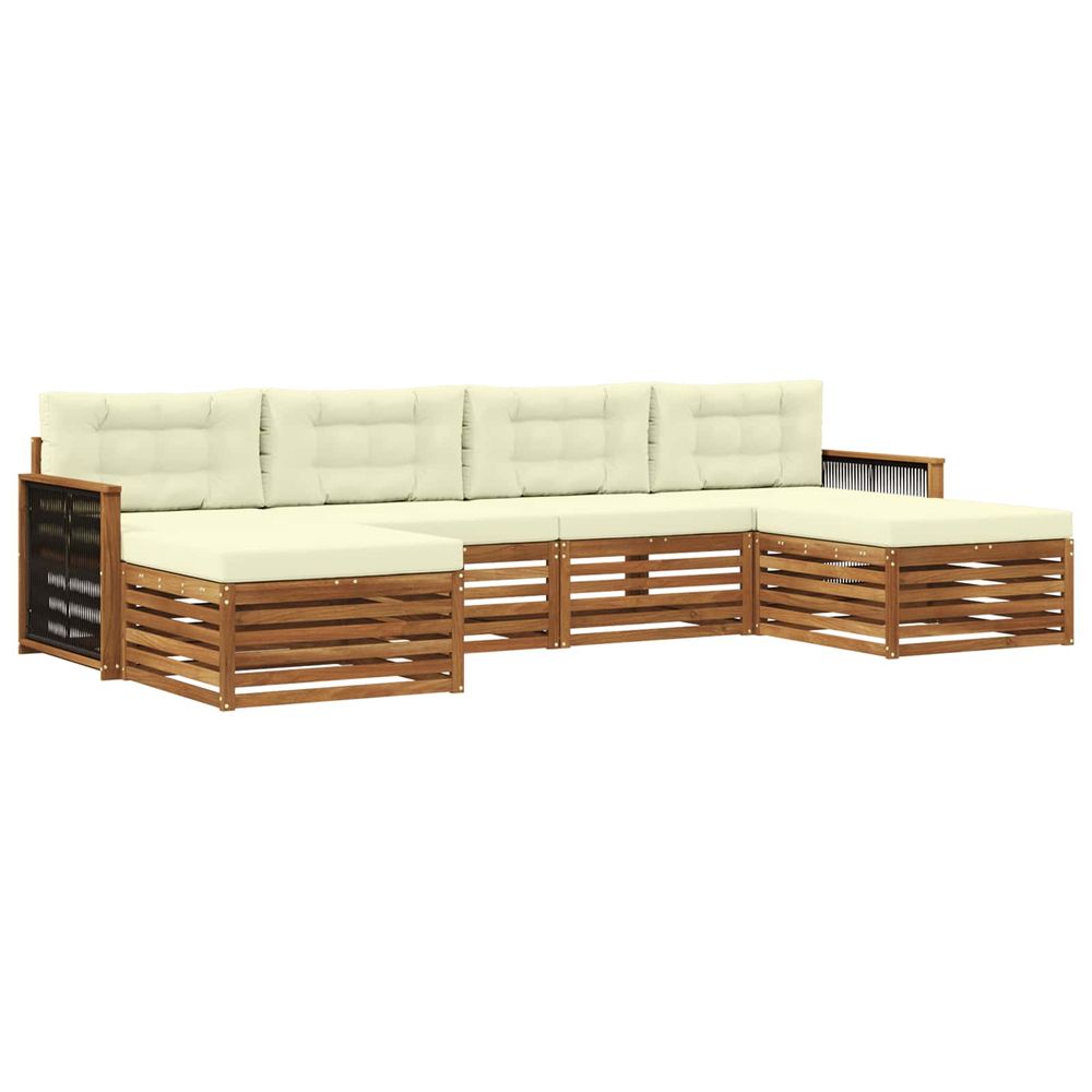 Ensemble de canapés d'extérieur 6 pc bois d'acacia massif