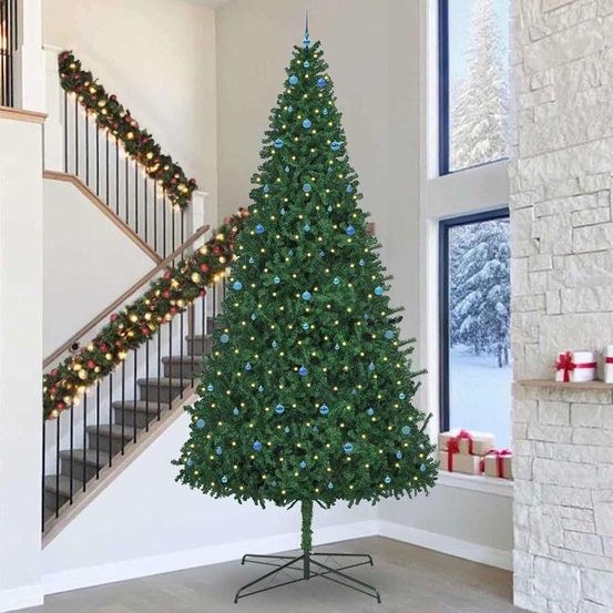 Sapin artificiel 4m spectaculaire, pack complet avec lumières et 120 boules