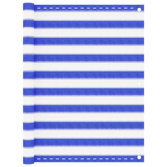 Écran de balcon bleu et blanc 120x400 cm pehd