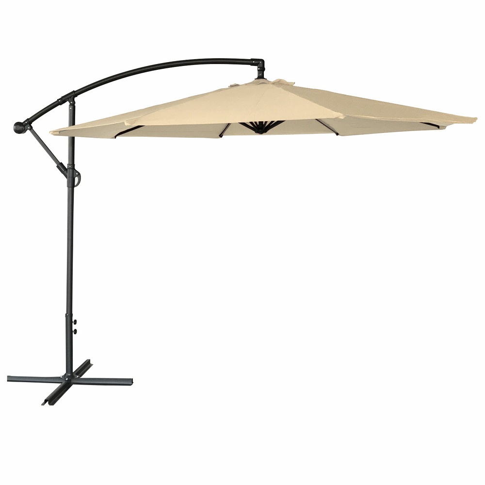 Parasol déporté oahu rond 3,50m de diamètre beige