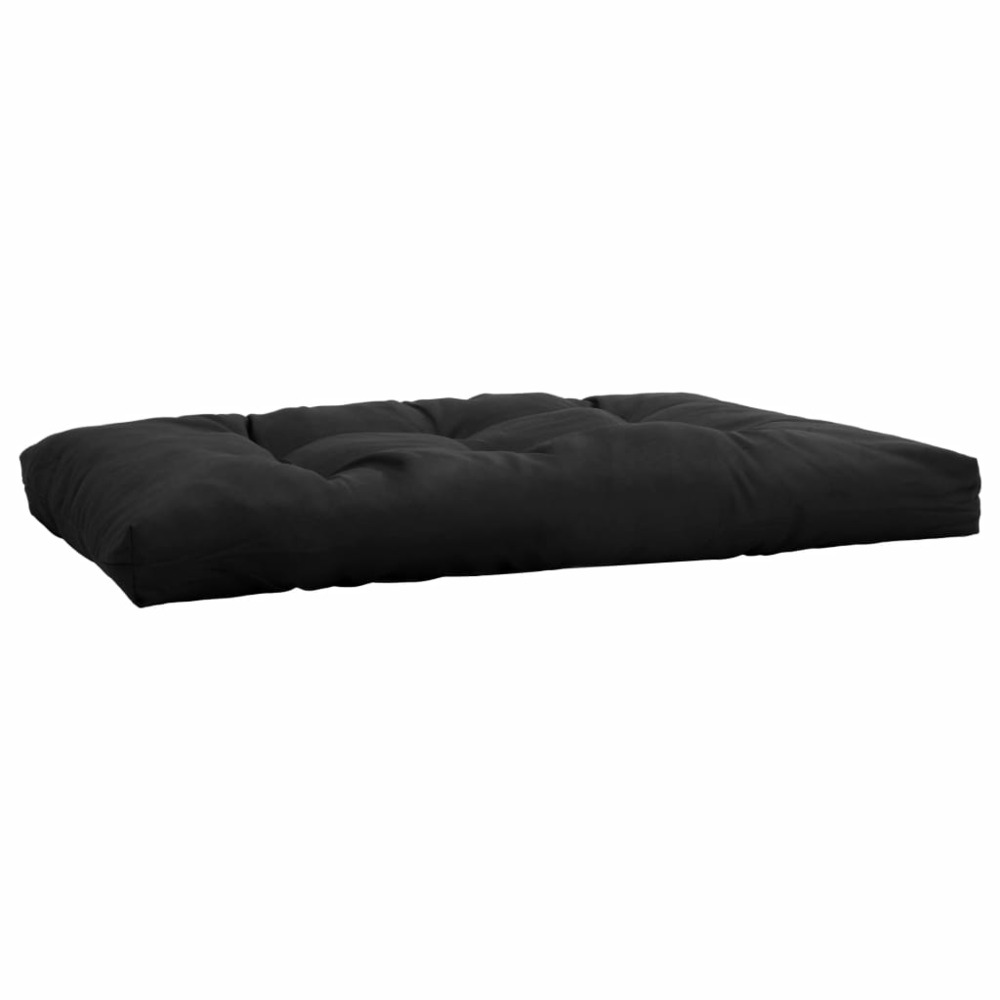 Coussin de palette noir 120x80x12 cm tissu