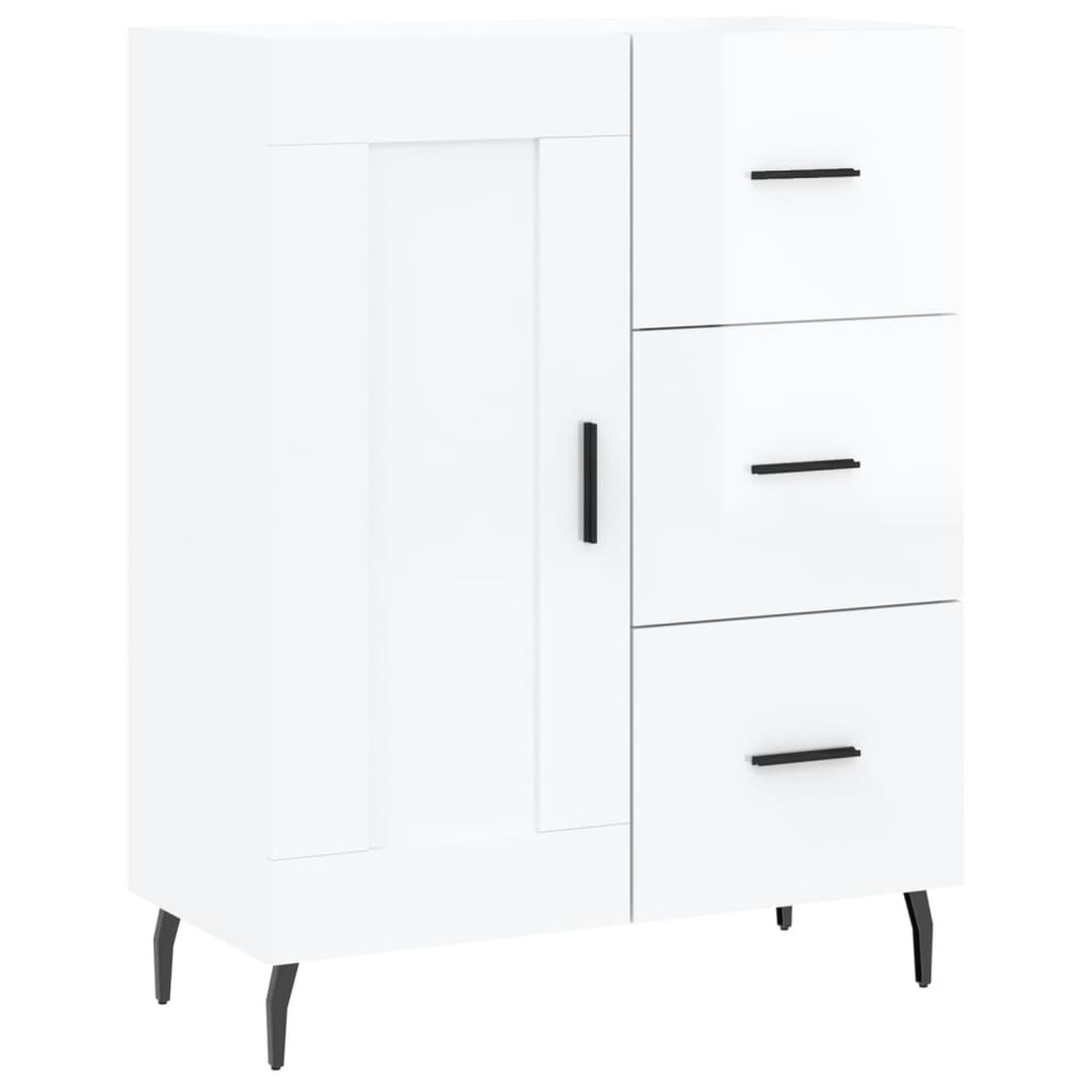 Buffet bahut commode armoire meuble de rangement organisateur cuisine salle de séjour salon brillant 69,5 x 34 x 90 cm bois d