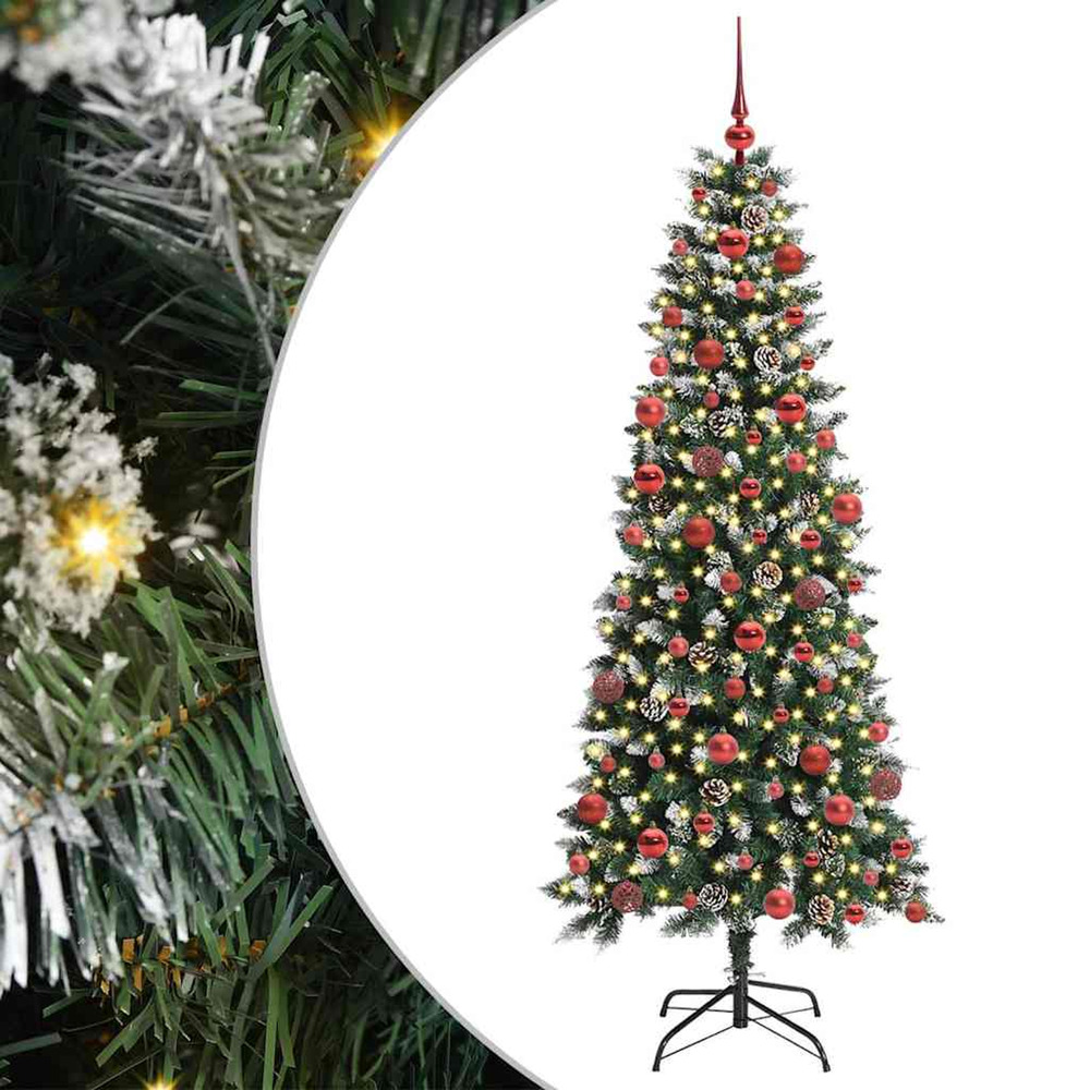 Sapin de noël artificiel vert 180 cm pvc, plastique et acier