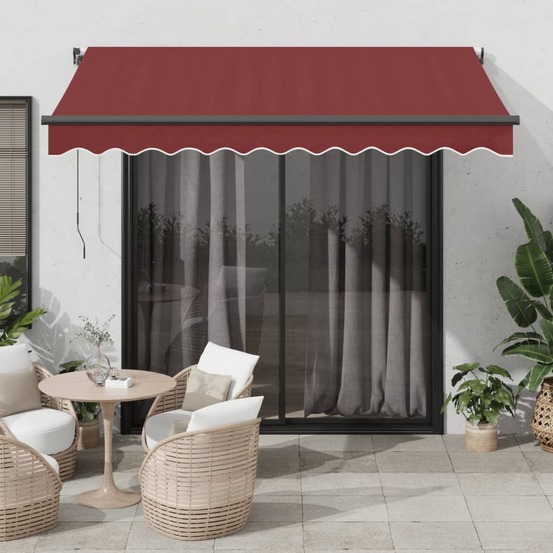 Auvent rétractable automatique avec led bordeaux 350x250 cm