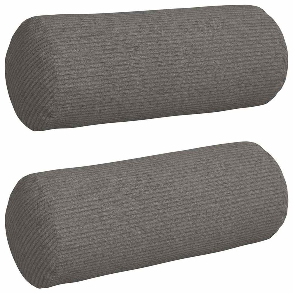 Coussins d'accent 2 pc tissu en velours côtelé gris clair