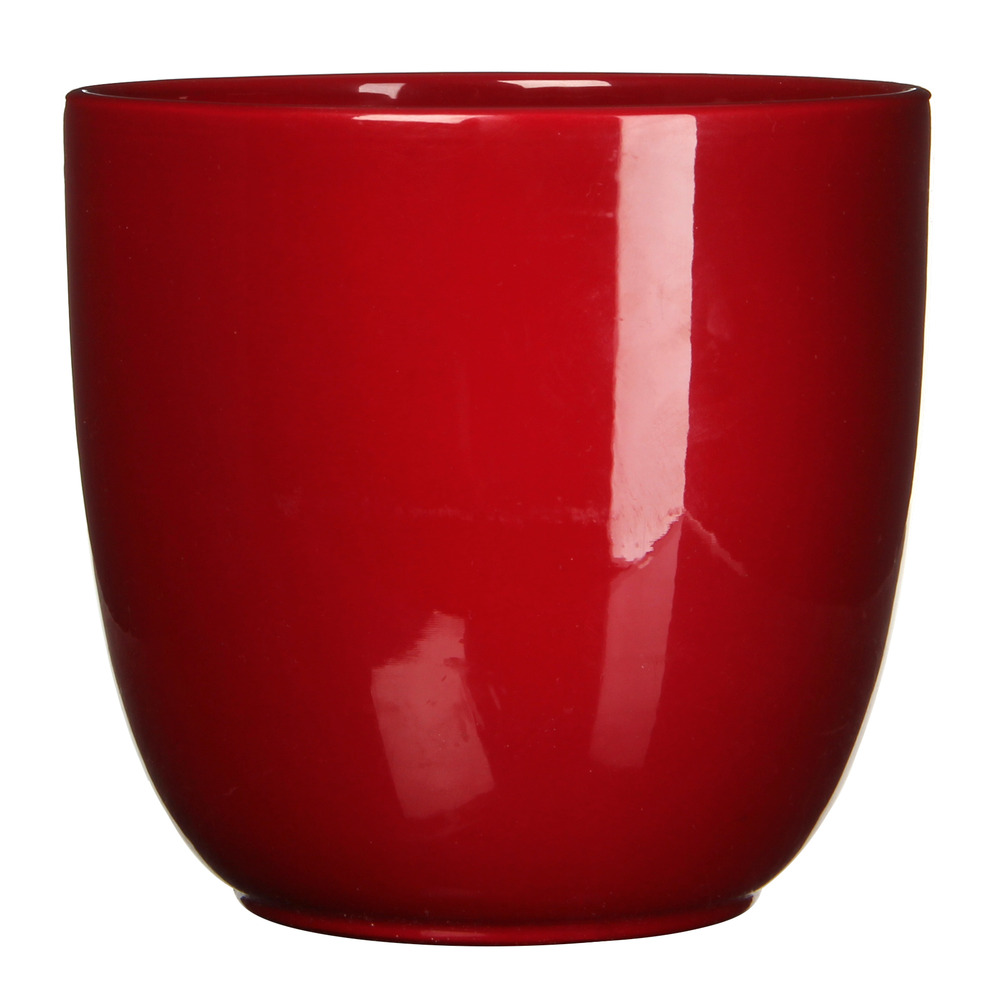 Cache-pot en céramique rouge foncé d39