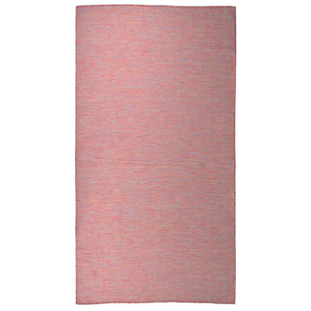 Tapis à tissage plat d'extérieur 80x150 cm rouge