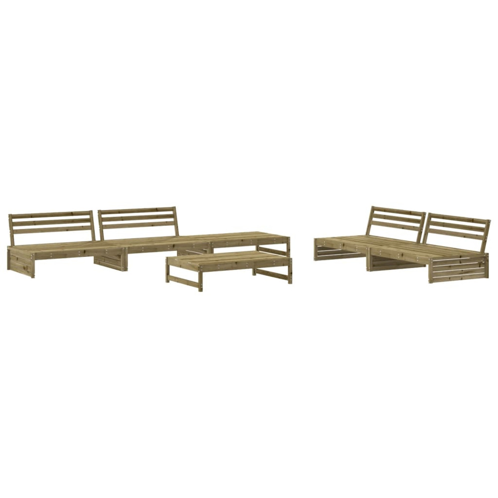 Salon de jardin 6 pcs bois de pin imprégné