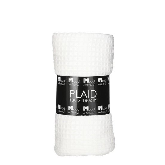 In the mood collection joanne plaid - l180 x l130 cm - polyester - blanc cassé