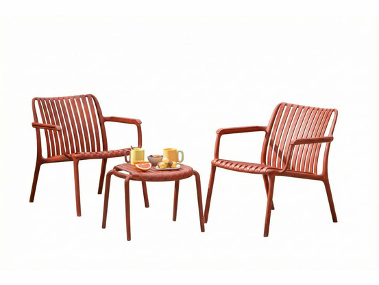 Salon de jardin 2 places joysxee, terracotta