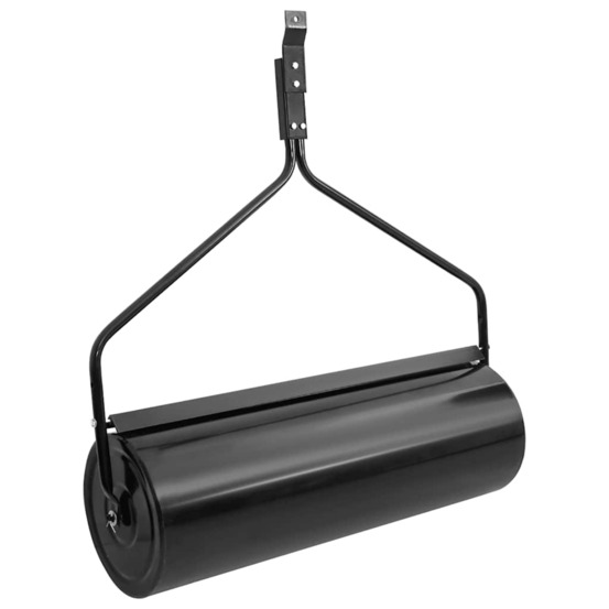 Rouleau à gazon à pousser de jardin noir 63 l fer