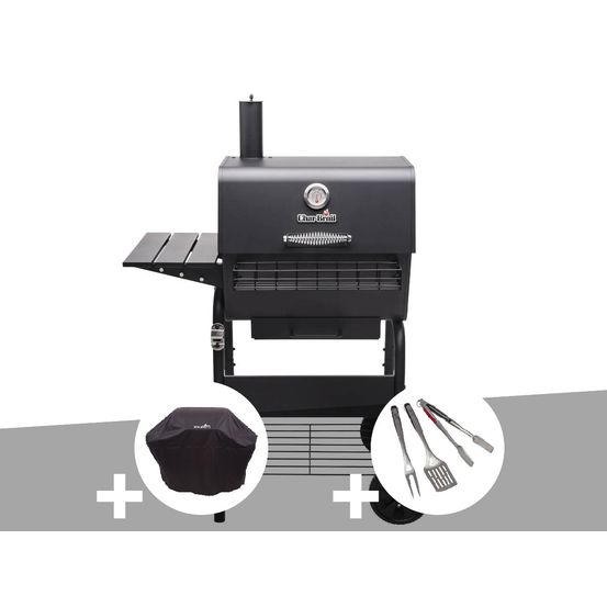 Barbecue à charbon charcoal m + housse de protection + kit 3 ustensiles