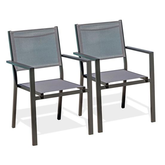 Lot de 2 fauteuils de jardin empilables