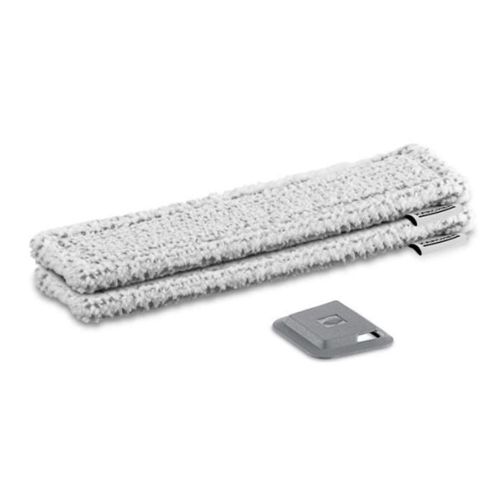 Kärcher lot de 2 chiffons microfibres outdoor velcro gris