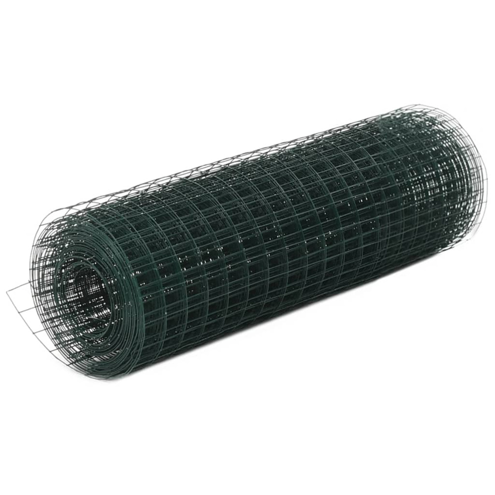 Grillage acier avec revêtement en pvc 25x0,5 m vert