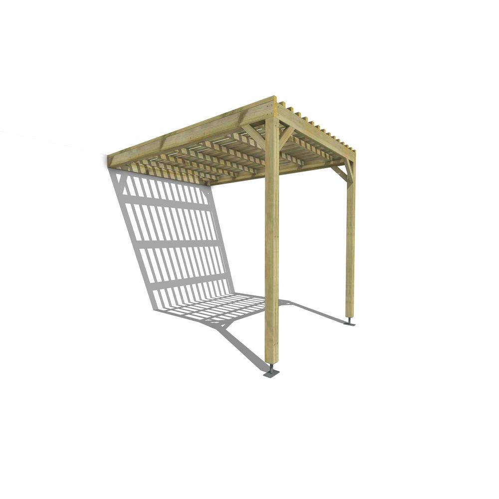 Pergola bois • 2m x 3m • adossée • sens largeur • lattage bois • livraison comprise