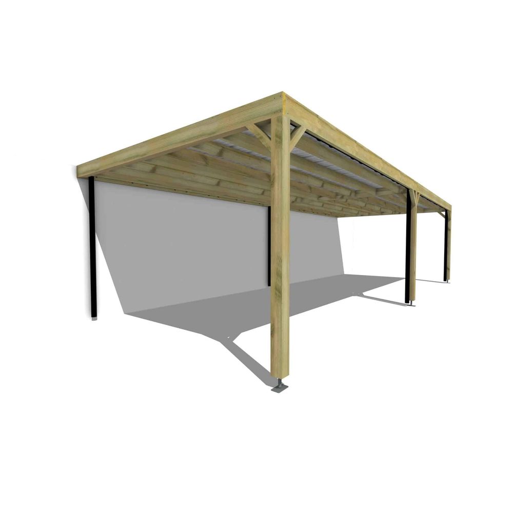 Carport bois • 10m x 4m • adossée • sens largeur • livraison comprise