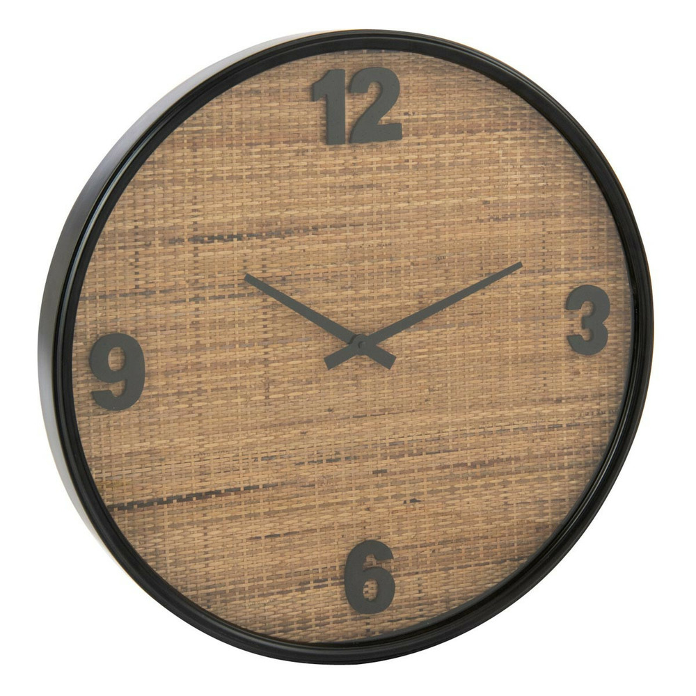 Horloge murale en rotin 
