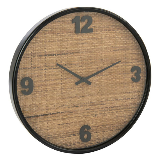 Horloge murale en rotin