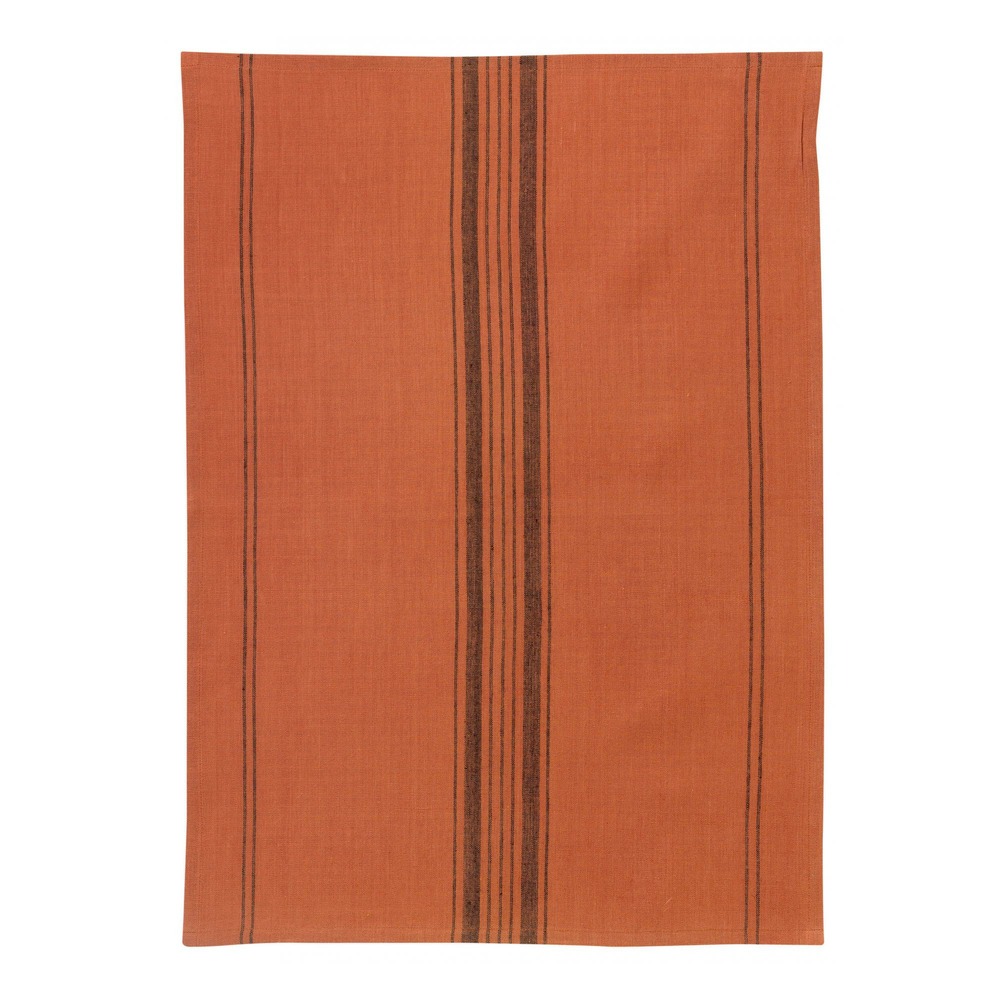 Torchon metis kilia rayures brique 50 x 70 cm