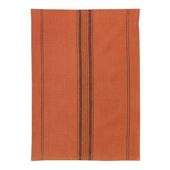 Torchon metis kilia rayures brique 50 x 70 cm