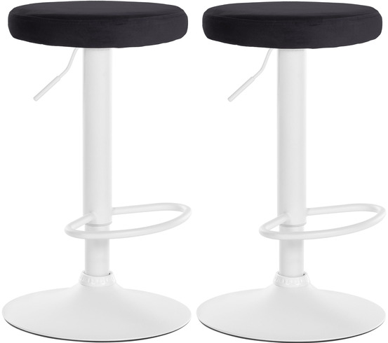 Lot de 2 tabourets de bar ponte velours blanc