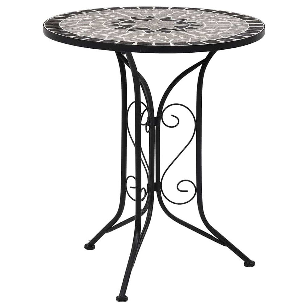 Table de bistro mosaïque gris 60 cm céramique