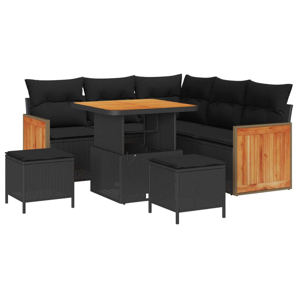 Ensemble de canapé de jardin 8 pc 8-nombre de places noir