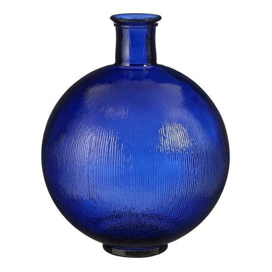Mica decorations firenza vase bouteille - h42 x ø34 cm - bleu foncé