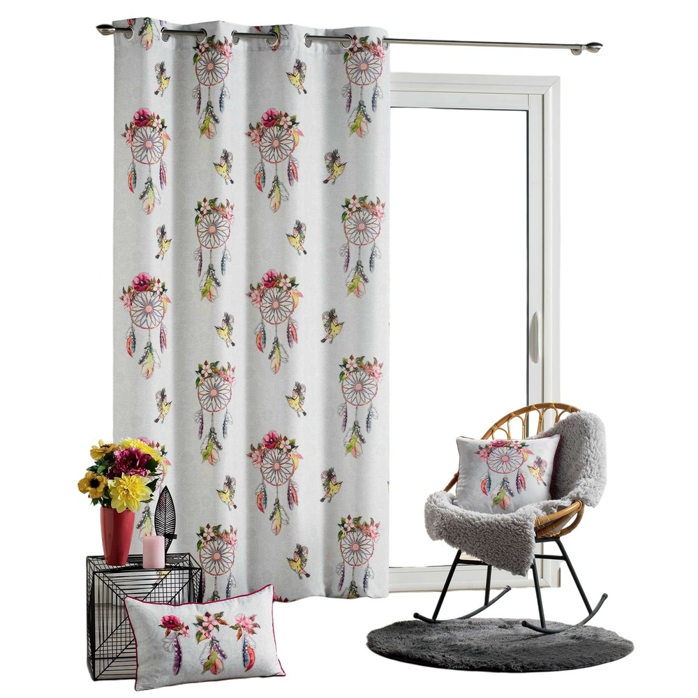 Rideau à oeillets attrape rêves bohemia