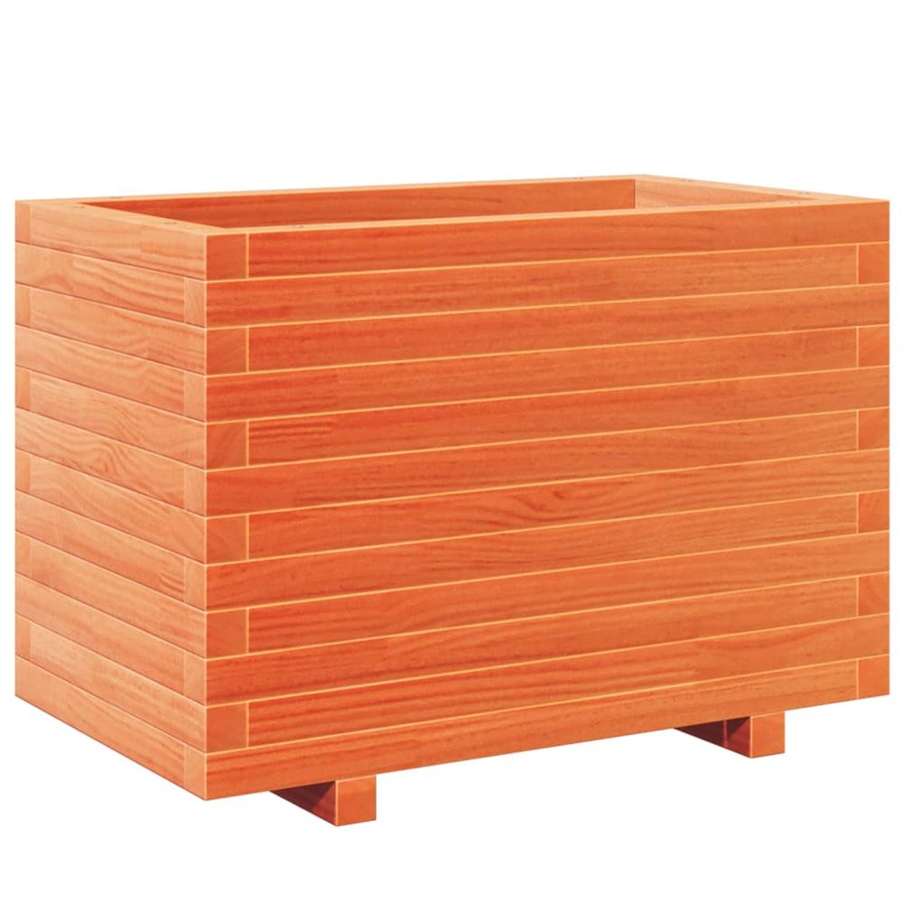 Jardinière d'extérieur cire marron 70x40x49,5 cm bois de pin massif