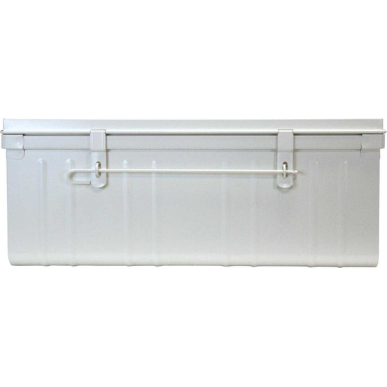 Table basse malle en métal blanc