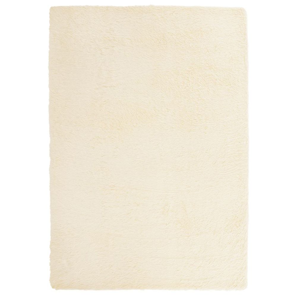 Tapis shaggy à poils longs navarra crème 120x170 cm polyester