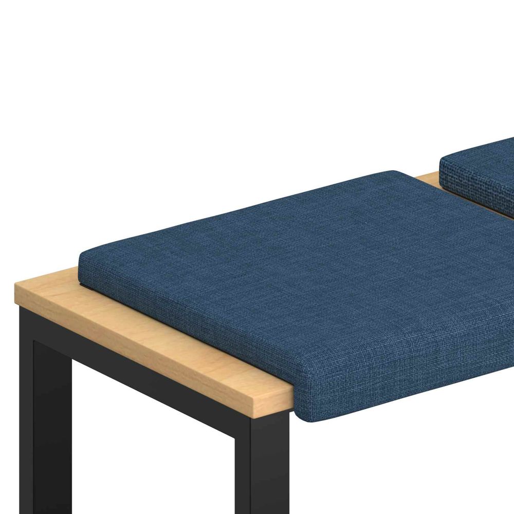 Coussin de banc 4 pc tissu bleu profondeur 35 cm
