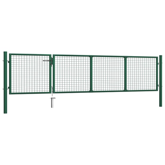 Portail de jardin en acier vert 350 x 75 cm