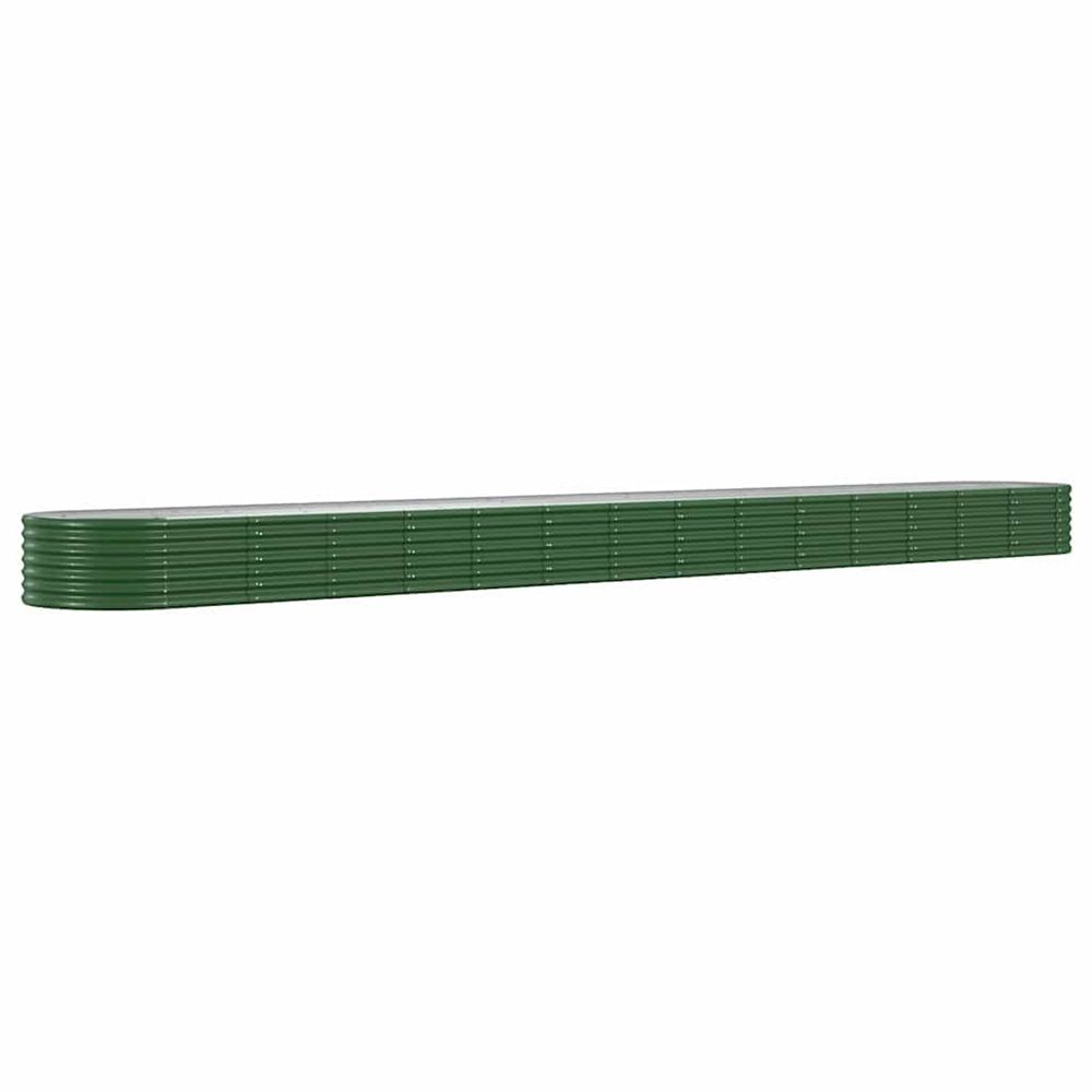 Lit surélevé de jardin acier galvanisé 620x80x36 cm vert